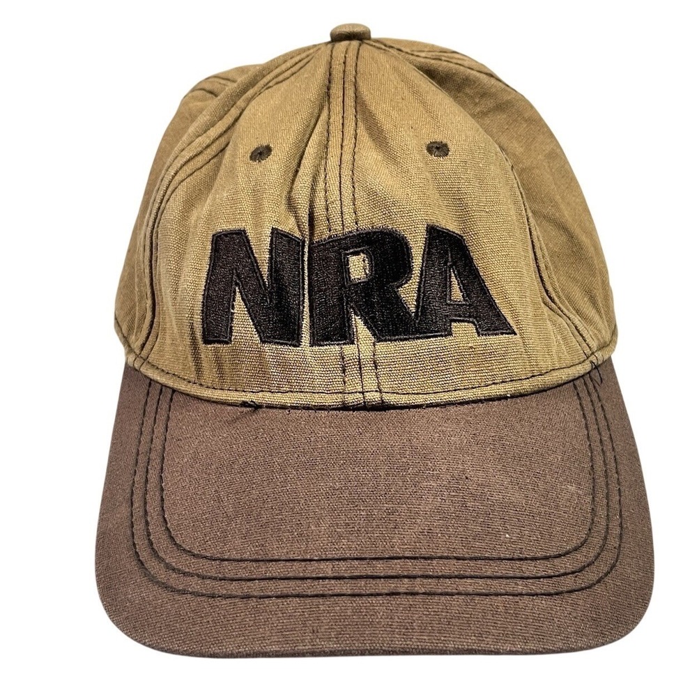 NRA National Rifle Association Est. 1871 Vintage Men's Strapback Hat Brown/Khaki